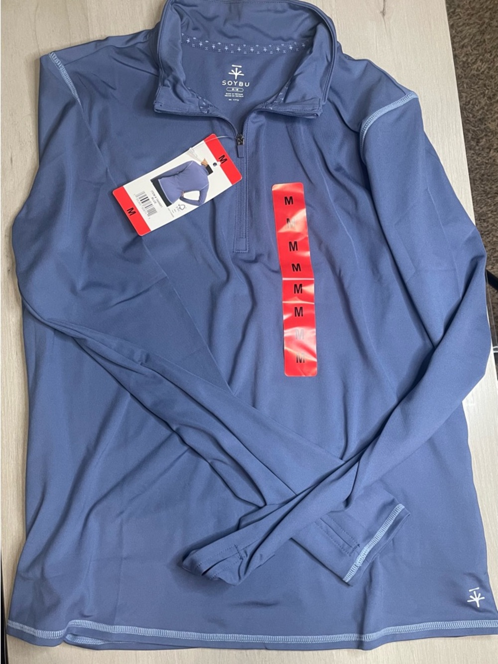 Soybu Quarter-Zip Active Pullover in blue